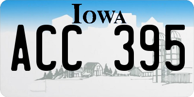 IA license plate ACC395