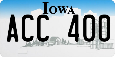 IA license plate ACC400