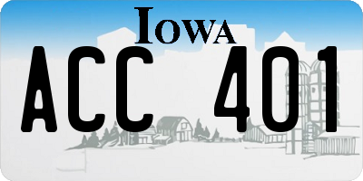 IA license plate ACC401