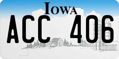IA license plate ACC406