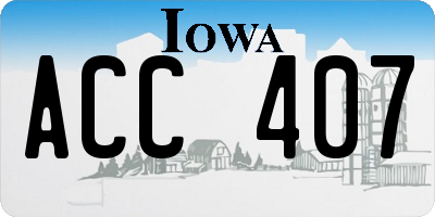 IA license plate ACC407