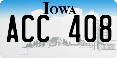 IA license plate ACC408