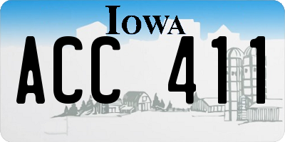 IA license plate ACC411