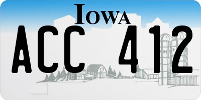 IA license plate ACC412