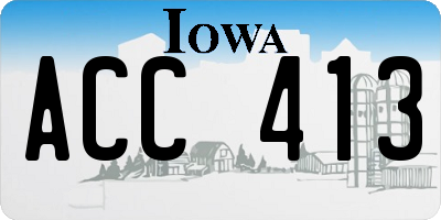 IA license plate ACC413
