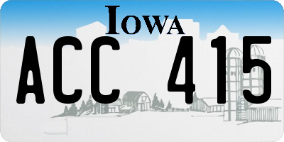 IA license plate ACC415
