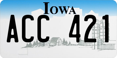 IA license plate ACC421
