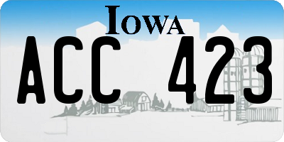 IA license plate ACC423