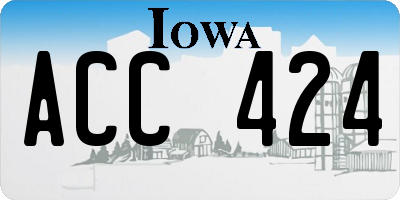 IA license plate ACC424