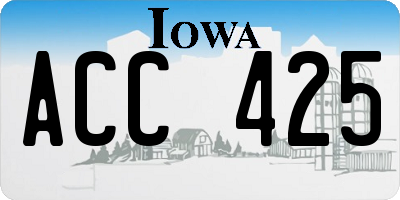 IA license plate ACC425