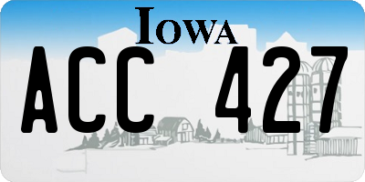 IA license plate ACC427