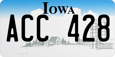 IA license plate ACC428