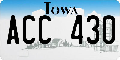 IA license plate ACC430