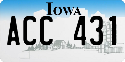 IA license plate ACC431