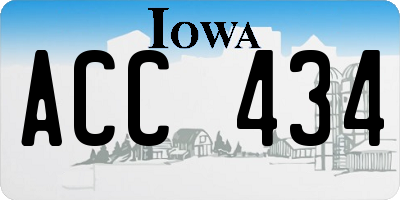 IA license plate ACC434