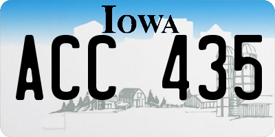 IA license plate ACC435
