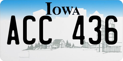 IA license plate ACC436