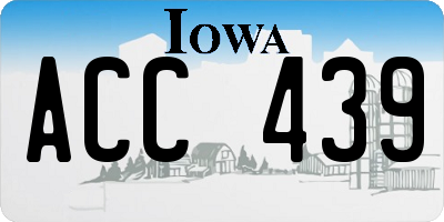 IA license plate ACC439