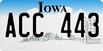 IA license plate ACC443