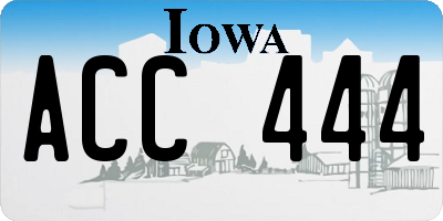 IA license plate ACC444