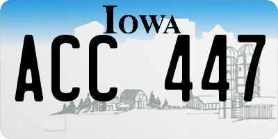 IA license plate ACC447