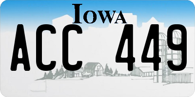 IA license plate ACC449