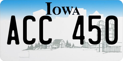 IA license plate ACC450