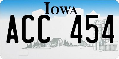 IA license plate ACC454
