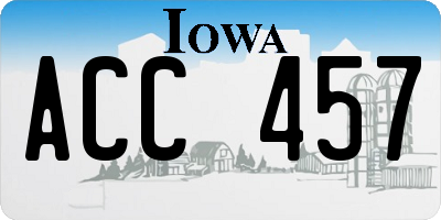 IA license plate ACC457