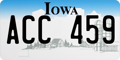 IA license plate ACC459