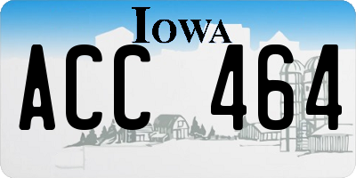 IA license plate ACC464