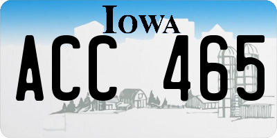 IA license plate ACC465