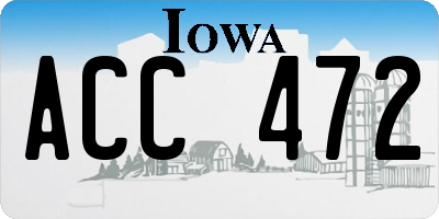 IA license plate ACC472