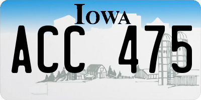 IA license plate ACC475