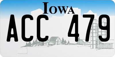 IA license plate ACC479
