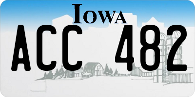 IA license plate ACC482