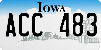 IA license plate ACC483