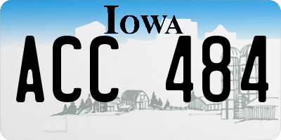 IA license plate ACC484