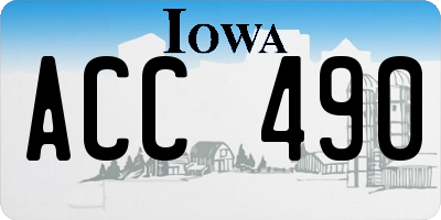 IA license plate ACC490