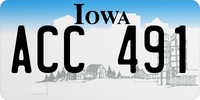 IA license plate ACC491