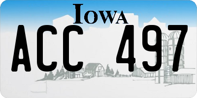 IA license plate ACC497