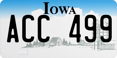 IA license plate ACC499