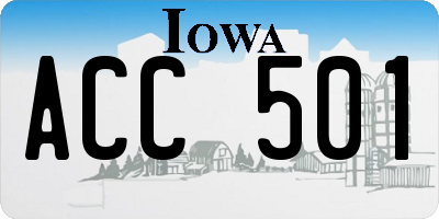 IA license plate ACC501
