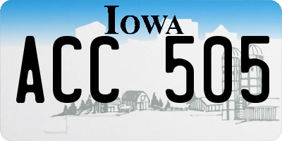 IA license plate ACC505