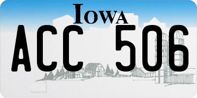 IA license plate ACC506