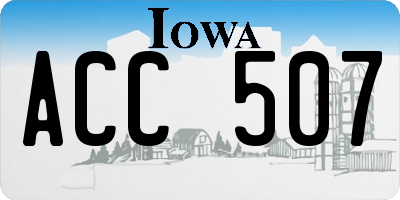 IA license plate ACC507