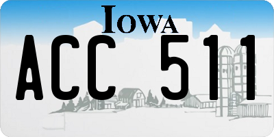 IA license plate ACC511