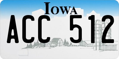 IA license plate ACC512