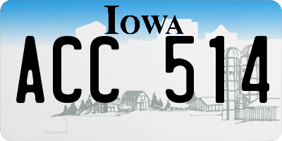 IA license plate ACC514