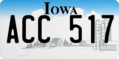 IA license plate ACC517